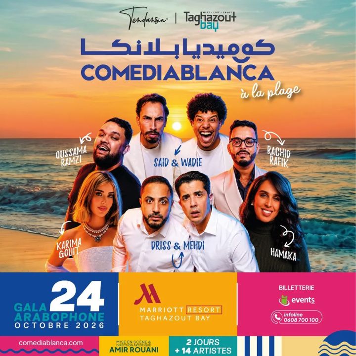 Comediablanca poursuit son parcours avec une nouvelle escale à Taghazout Bay - Résonances Culturelles -
                    Luxe radio